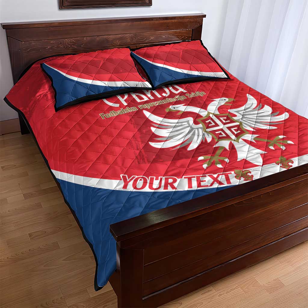 Custom Serbia Football Quilt Bed Set Come On Ealges Coat Of Arms Style