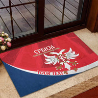 Custom Serbia Football Rubber Doormat Come On Ealges Coat Of Arms Style