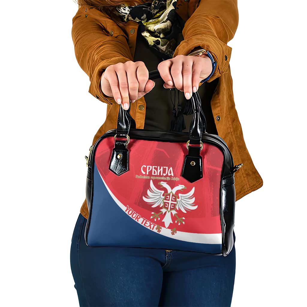Custom Serbia Football Shoulder Handbag Come On Ealges Coat Of Arms Style
