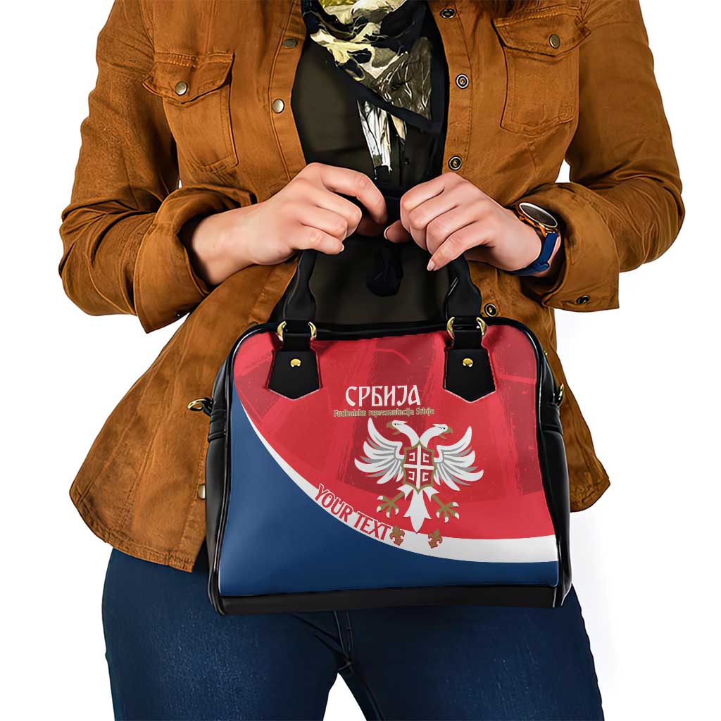 Custom Serbia Football Shoulder Handbag Come On Ealges Coat Of Arms Style