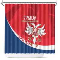 Custom Serbia Football Shower Curtain Come On Ealges Coat Of Arms Style