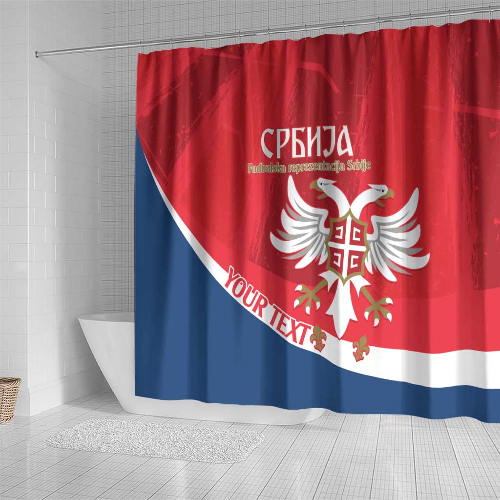Custom Serbia Football Shower Curtain Come On Ealges Coat Of Arms Style