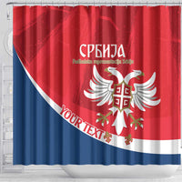 Custom Serbia Football Shower Curtain Come On Ealges Coat Of Arms Style
