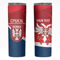 Custom Serbia Football Skinny Tumbler Come On Ealges Coat Of Arms Style