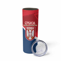 Custom Serbia Football Skinny Tumbler Come On Ealges Coat Of Arms Style