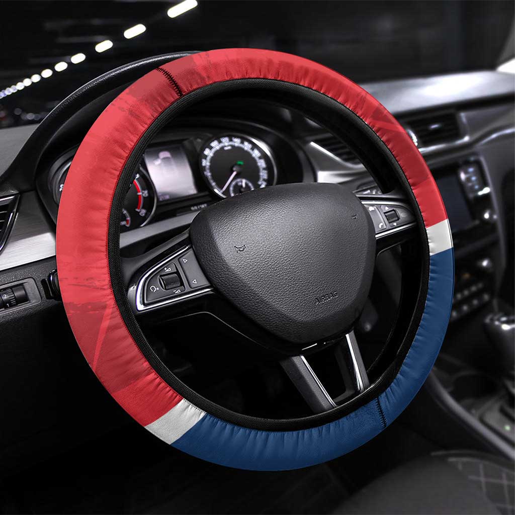 Serbia Football Steering Wheel Cover Come On Ealges Coat Of Arms Style