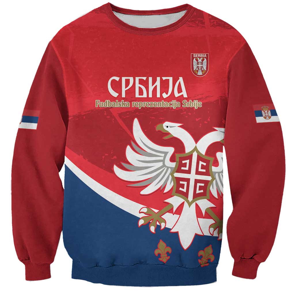 Custom Serbia Football Sweatshirt Come On Ealges Coat Of Arms Style