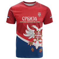 Custom Serbia Football T Shirt Come On Ealges Coat Of Arms Style
