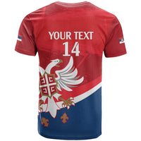 Custom Serbia Football T Shirt Come On Ealges Coat Of Arms Style
