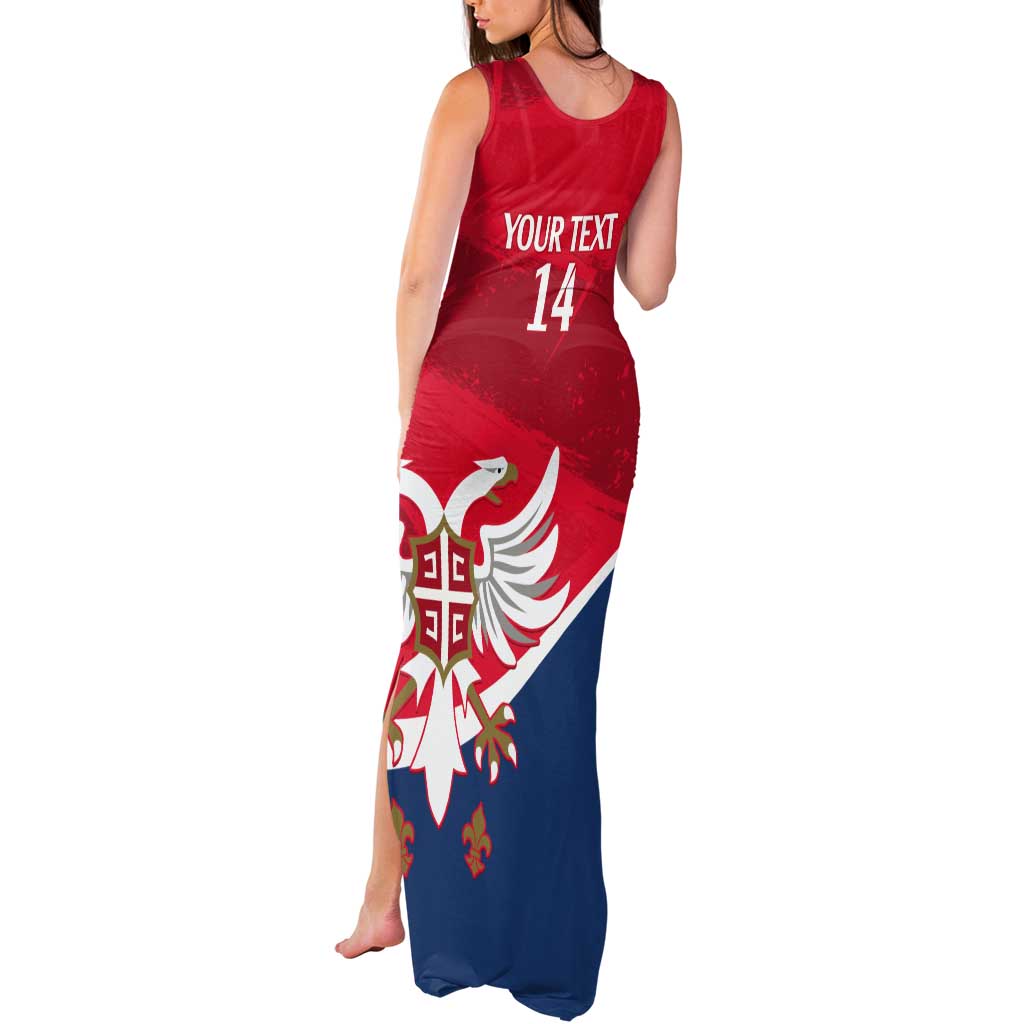 Custom Serbia Football Tank Maxi Dress Come On Ealges Coat Of Arms Style