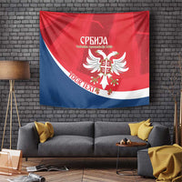 Custom Serbia Football Tapestry Come On Ealges Coat Of Arms Style