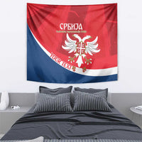 Custom Serbia Football Tapestry Come On Ealges Coat Of Arms Style