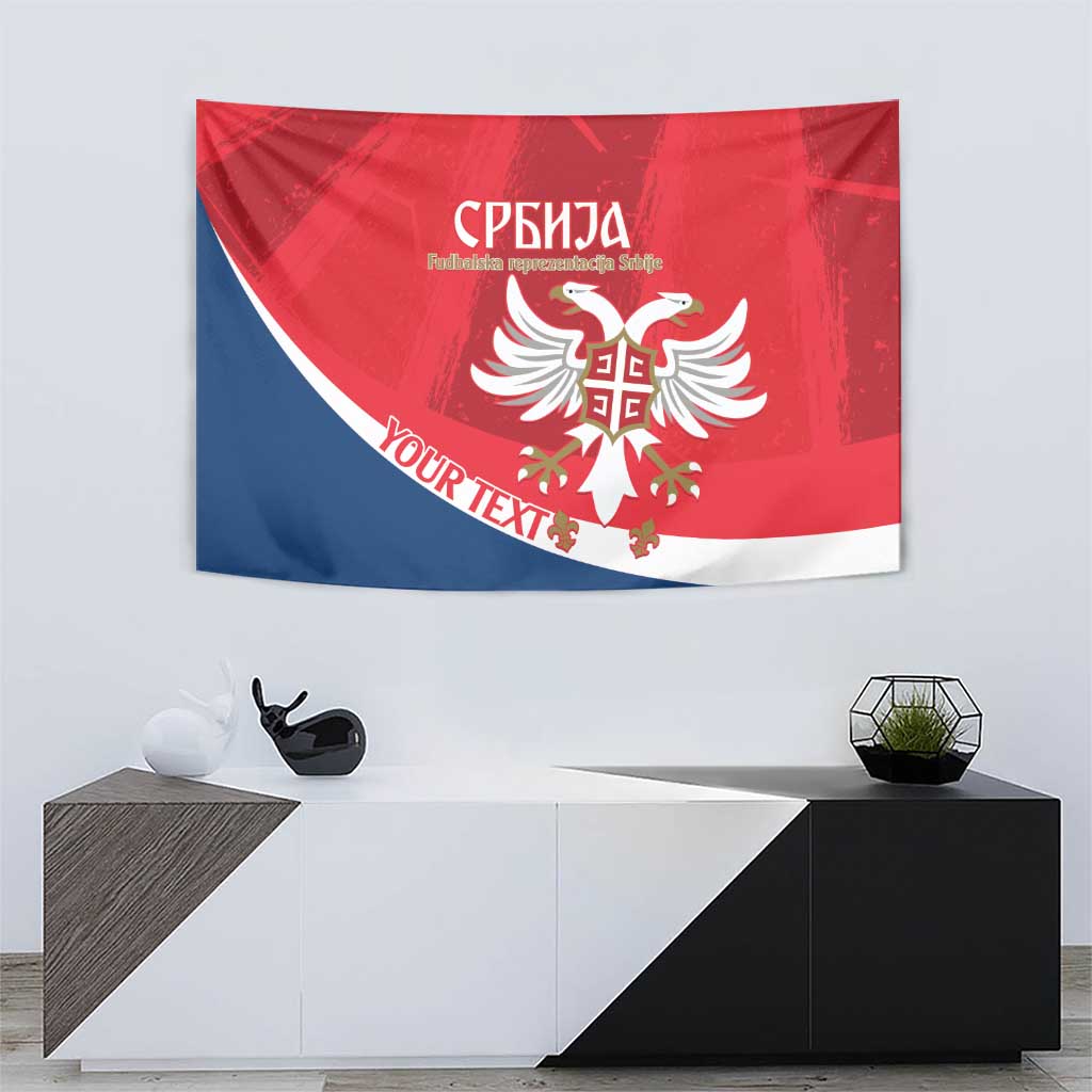 Custom Serbia Football Tapestry Come On Ealges Coat Of Arms Style