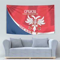 Custom Serbia Football Tapestry Come On Ealges Coat Of Arms Style