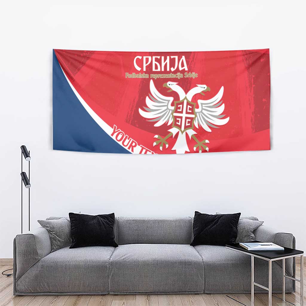 Custom Serbia Football Tapestry Come On Ealges Coat Of Arms Style
