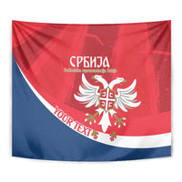 Custom Serbia Football Tapestry Come On Ealges Coat Of Arms Style