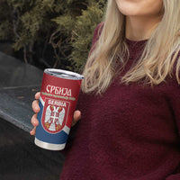 Custom Serbia Football Tumbler Cup Come On Ealges Coat Of Arms Style
