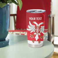 Custom Serbia Football Tumbler Cup Come On Ealges Coat Of Arms Style