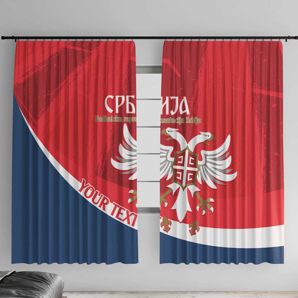 Custom Serbia Football Window Curtain Come On Ealges Coat Of Arms Style