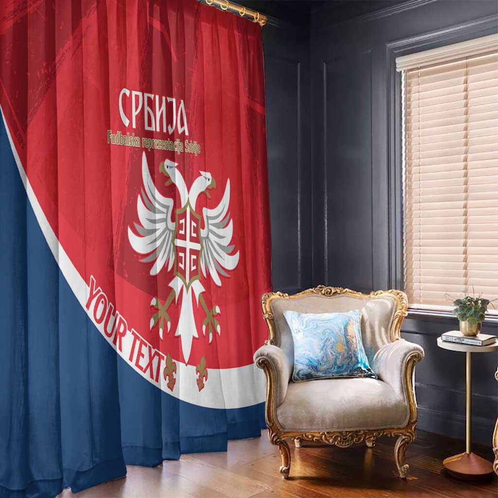 Custom Serbia Football Window Curtain Come On Ealges Coat Of Arms Style