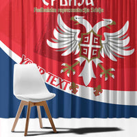 Custom Serbia Football Window Curtain Come On Ealges Coat Of Arms Style