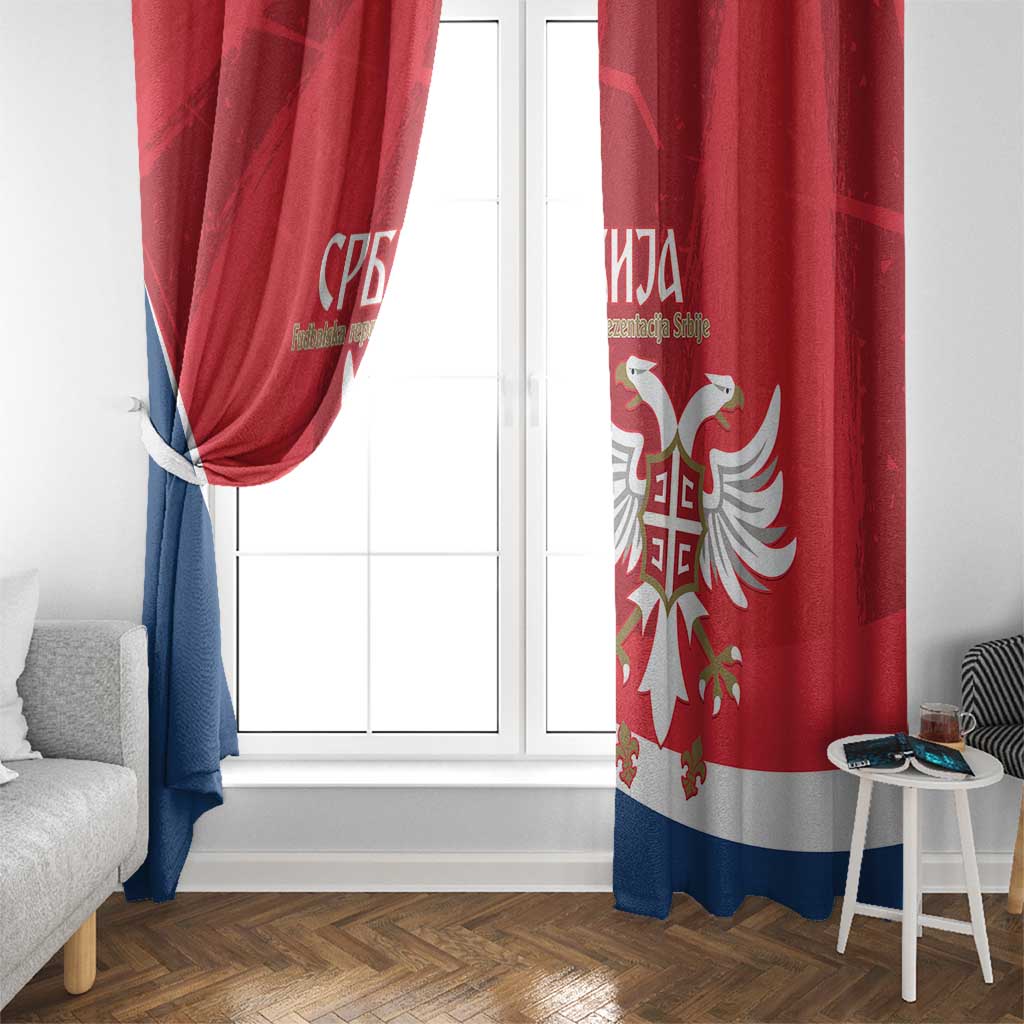 Custom Serbia Football Window Curtain Come On Ealges Coat Of Arms Style