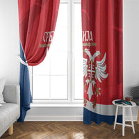 Custom Serbia Football Window Curtain Come On Ealges Coat Of Arms Style