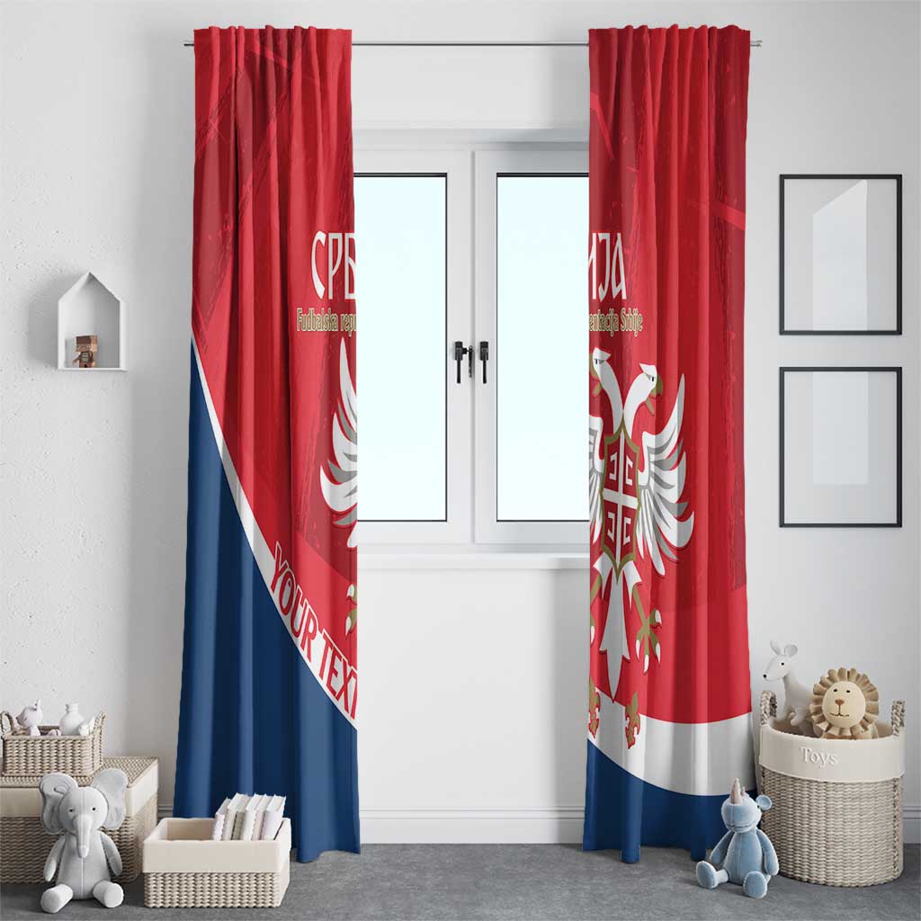 Custom Serbia Football Window Curtain Come On Ealges Coat Of Arms Style