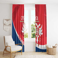 Custom Serbia Football Window Curtain Come On Ealges Coat Of Arms Style