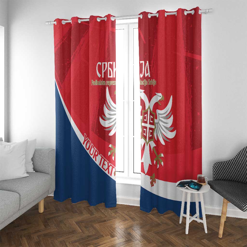 Custom Serbia Football Window Curtain Come On Ealges Coat Of Arms Style