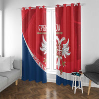 Custom Serbia Football Window Curtain Come On Ealges Coat Of Arms Style