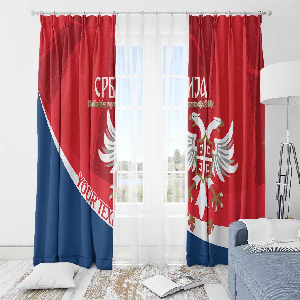 Custom Serbia Football Window Curtain Come On Ealges Coat Of Arms Style