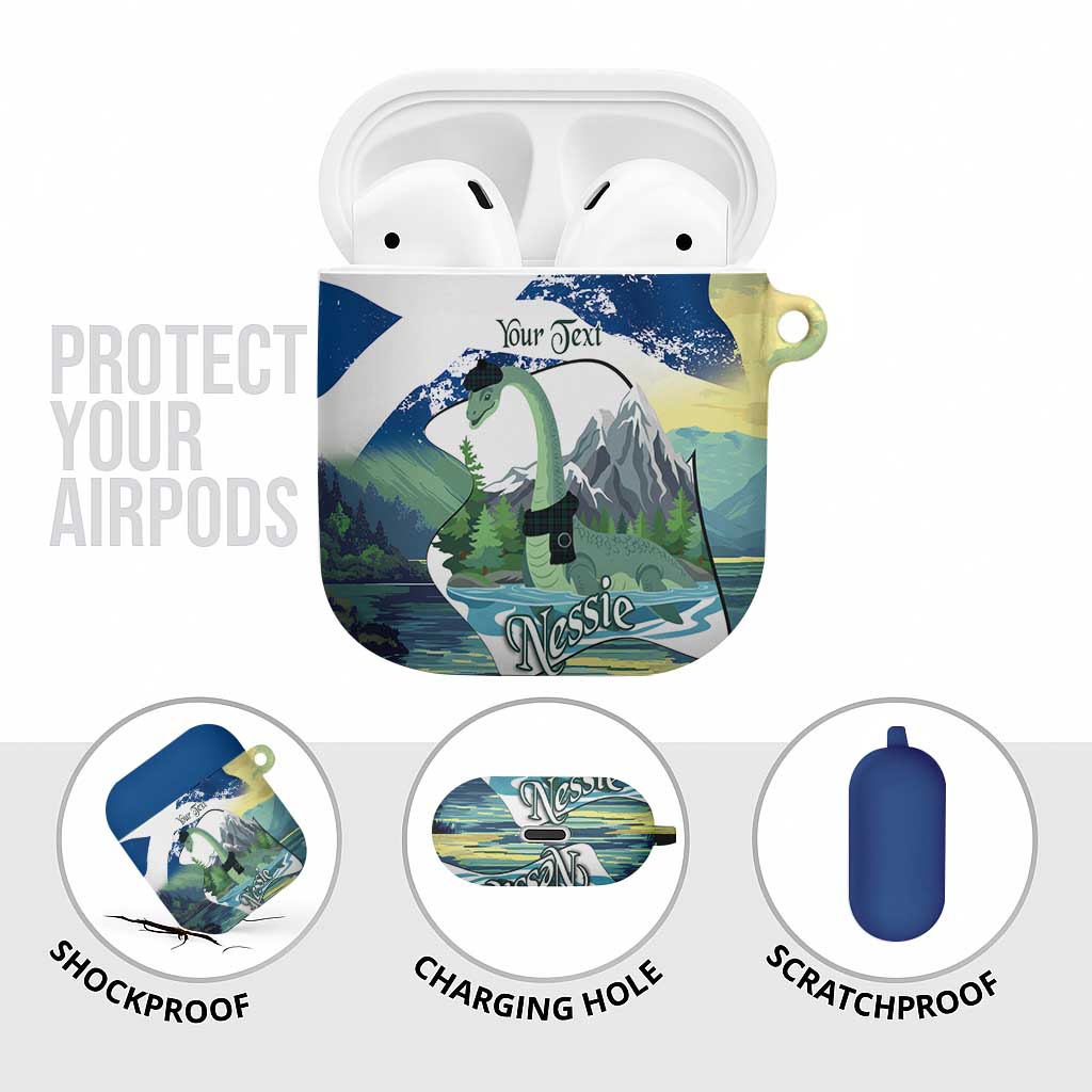 Personalised Nessie Scotland AirPods Case Scottish Folklore Loch Ness Monster