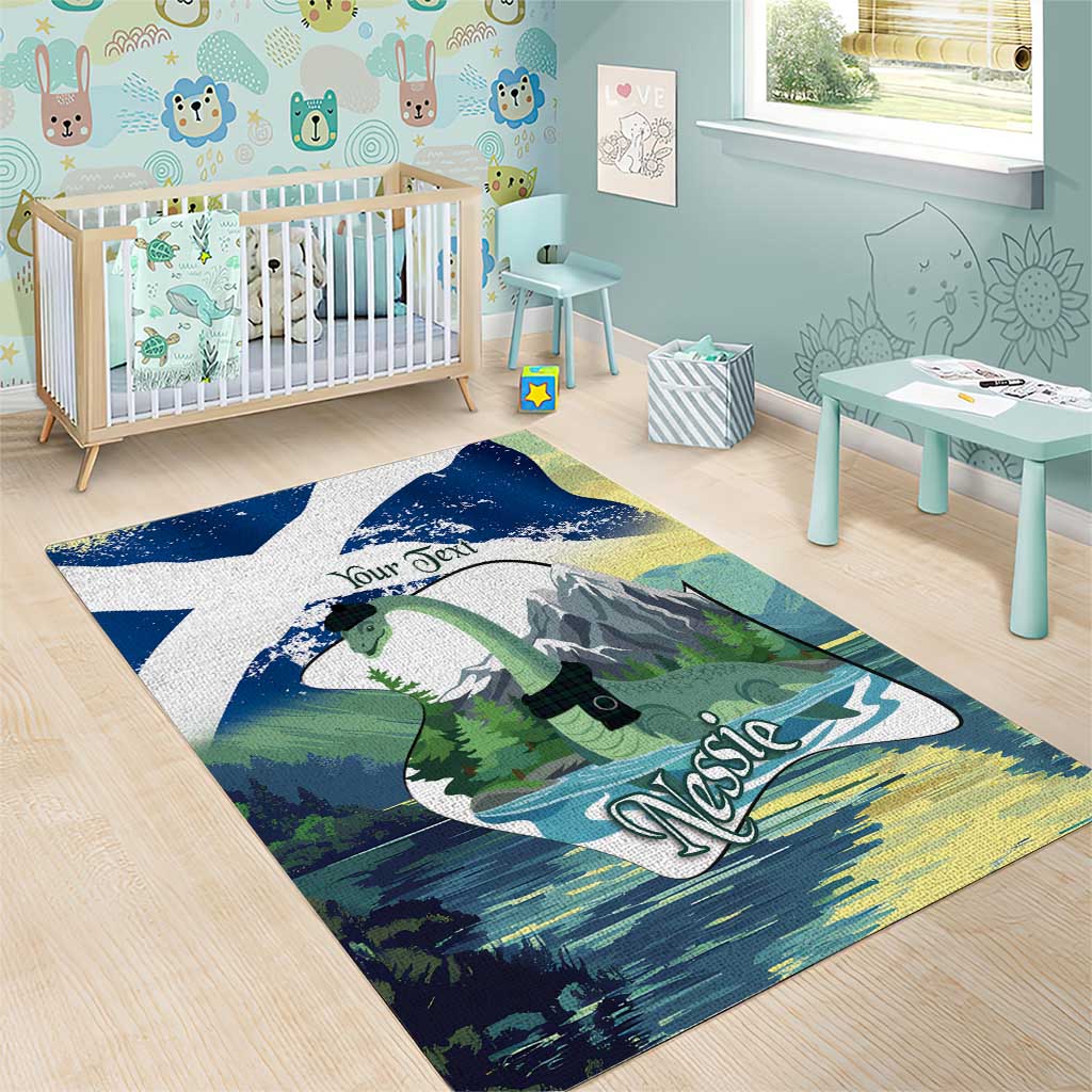 Personalised Nessie Scotland Area Rug Scottish Folklore Loch Ness Monster