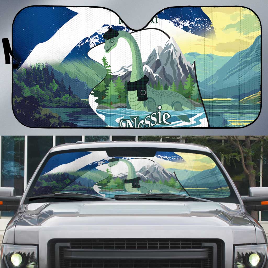Personalised Nessie Scotland Auto Sun Shade Scottish Folklore Loch Ness Monster
