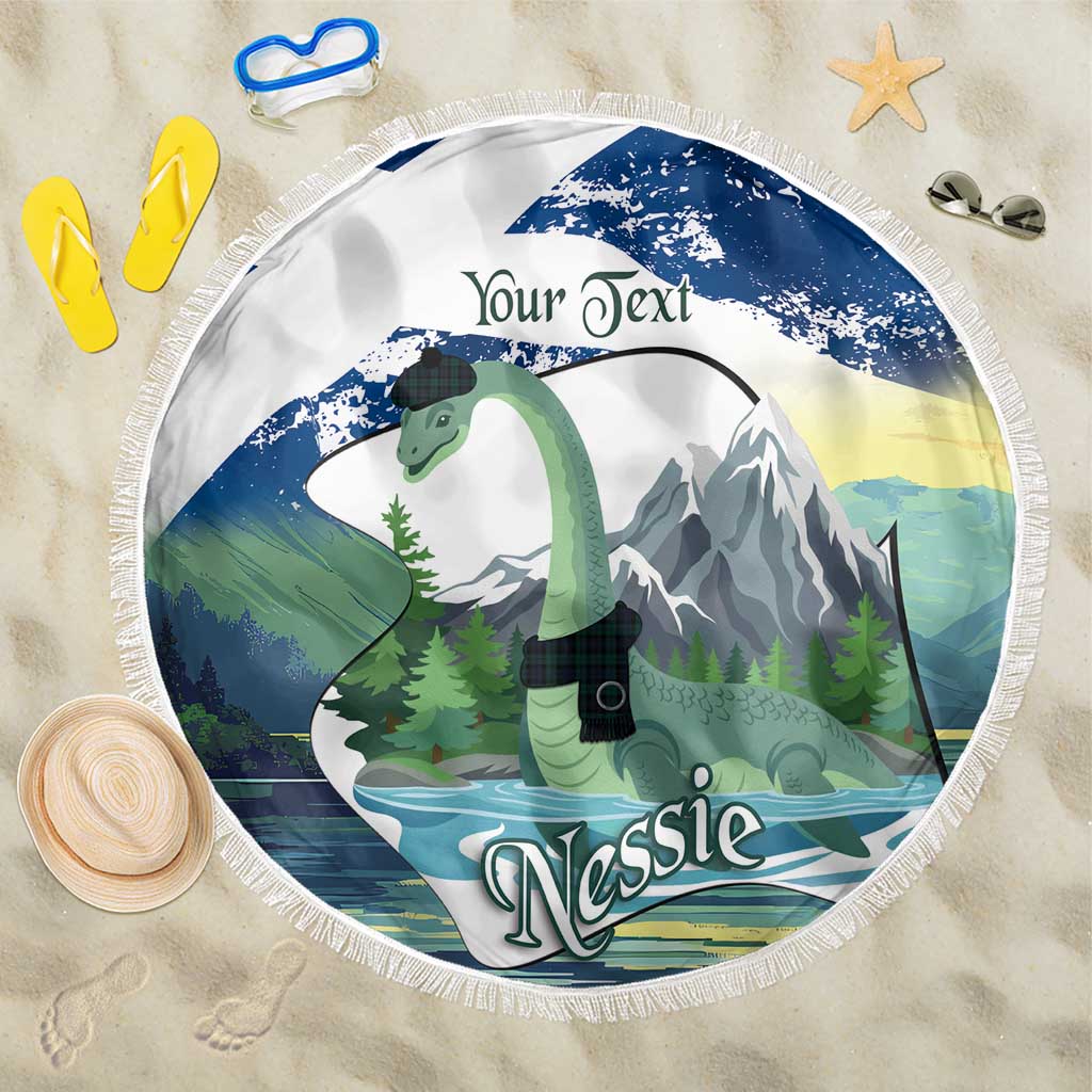 Personalised Nessie Scotland Beach Blanket Scottish Folklore Loch Ness Monster