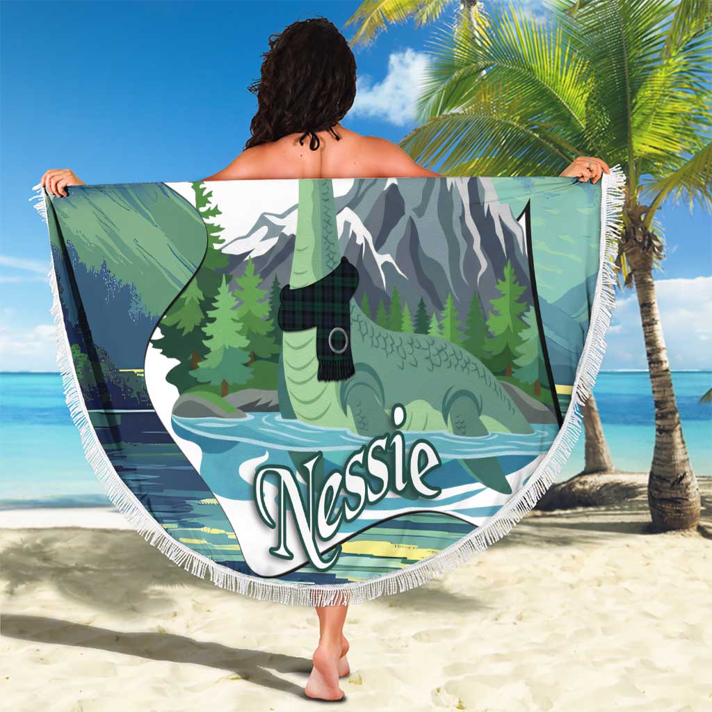 Personalised Nessie Scotland Beach Blanket Scottish Folklore Loch Ness Monster