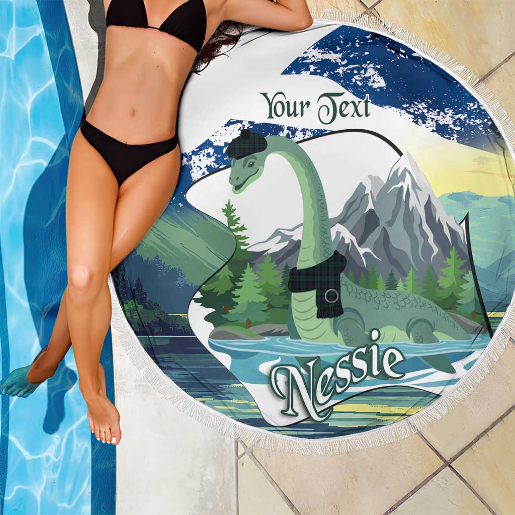 Personalised Nessie Scotland Beach Blanket Scottish Folklore Loch Ness Monster