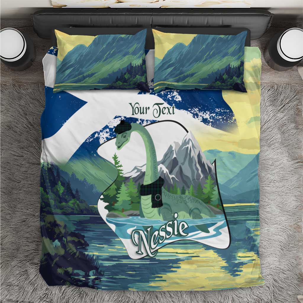 Personalised Nessie Scotland Bedding Set Scottish Folklore Loch Ness Monster