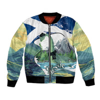 Personalised Nessie Scotland Bomber Jacket Scottish Folklore Loch Ness Monster