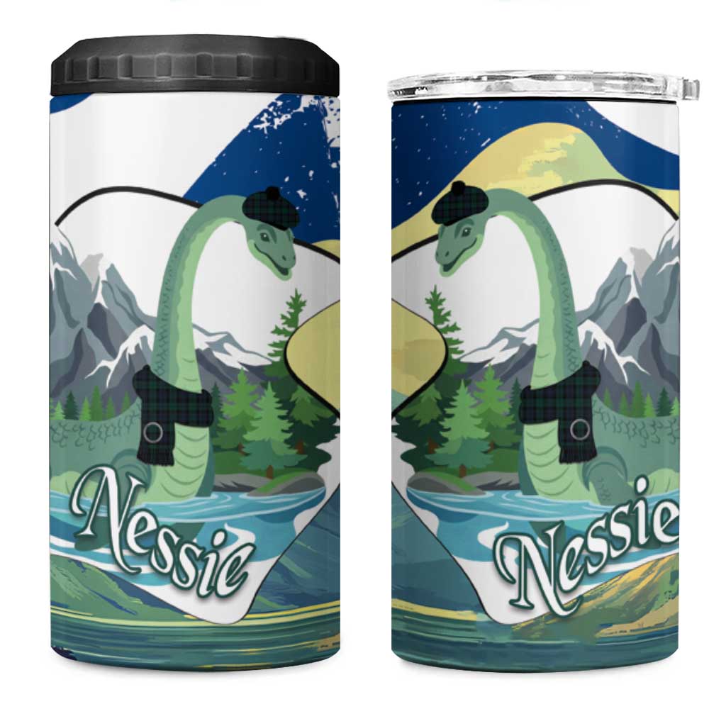 Personalised Nessie Scotland 4 in 1 Can Cooler Tumbler Scottish Folklore Loch Ness Monster