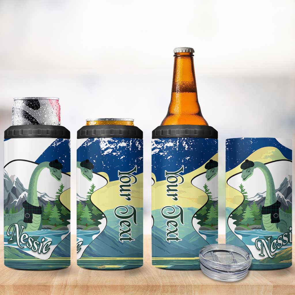 Personalised Nessie Scotland 4 in 1 Can Cooler Tumbler Scottish Folklore Loch Ness Monster