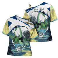 Personalised Nessie Scotland Cross Shoulder Shirt Scottish Folklore Loch Ness Monster
