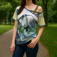 Personalised Nessie Scotland Cross Shoulder Shirt Scottish Folklore Loch Ness Monster