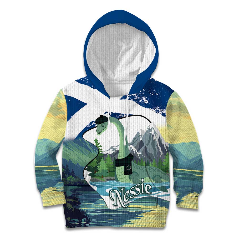 Personalised Nessie Scotland Kid Hoodie Scottish Folklore Loch Ness Monster