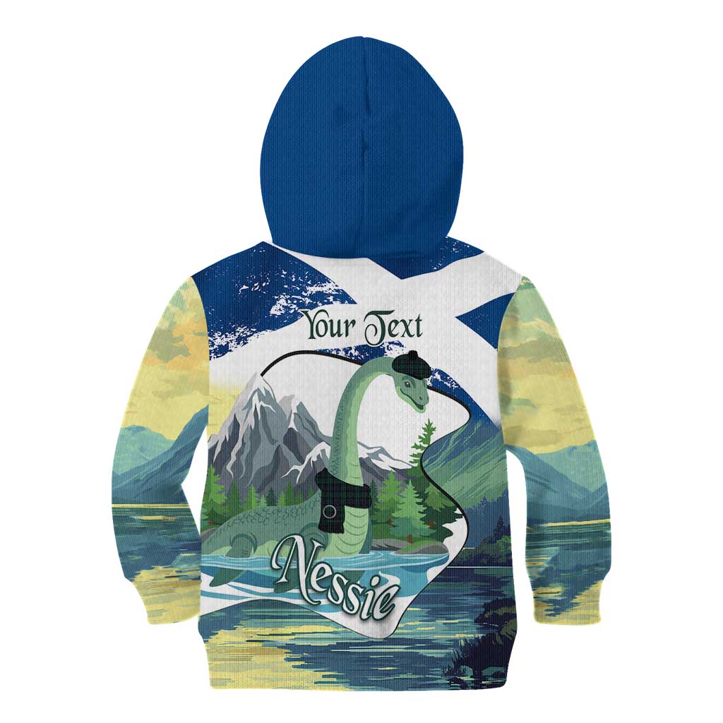 Personalised Nessie Scotland Kid Hoodie Scottish Folklore Loch Ness Monster