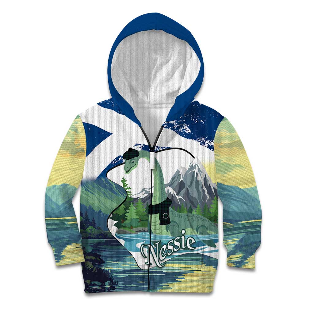 Personalised Nessie Scotland Kid Hoodie Scottish Folklore Loch Ness Monster
