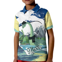 Personalised Nessie Scotland Kid Polo Shirt Scottish Folklore Loch Ness Monster