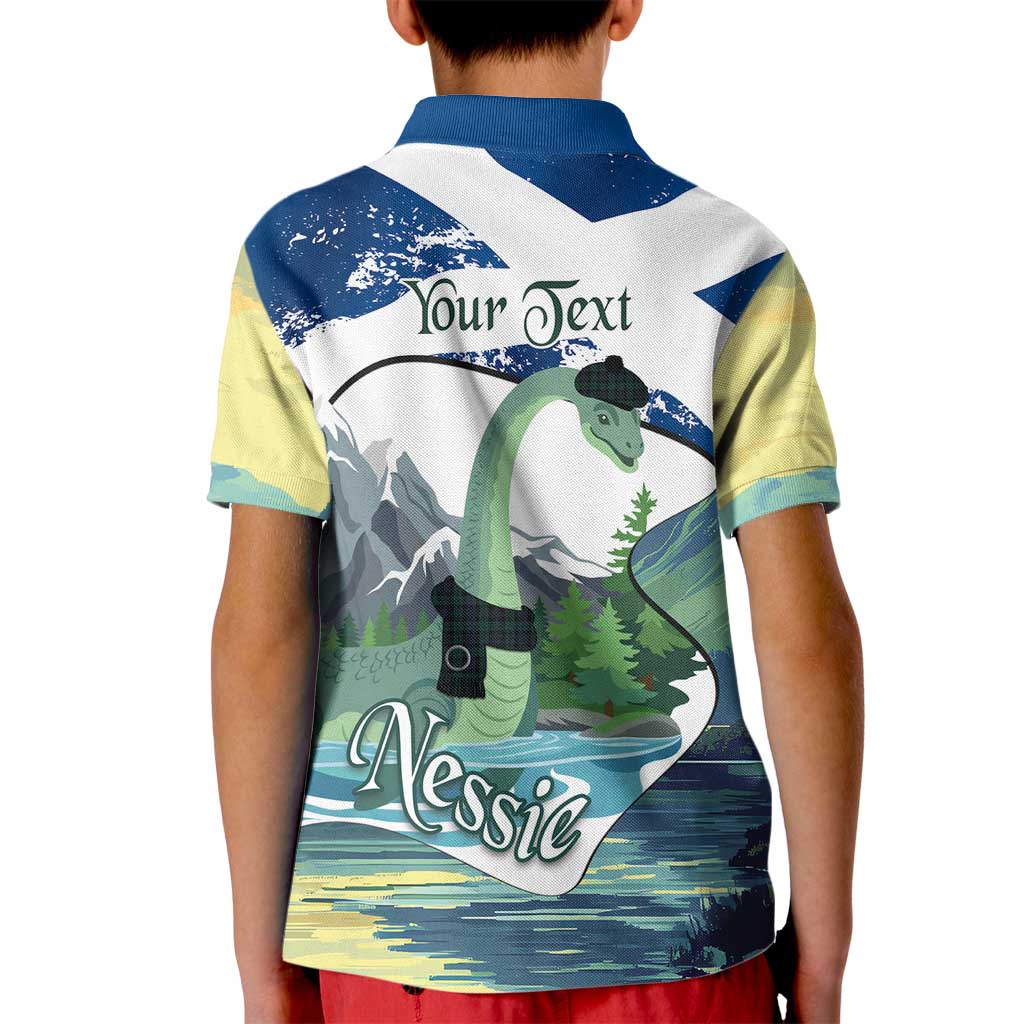 Personalised Nessie Scotland Kid Polo Shirt Scottish Folklore Loch Ness Monster