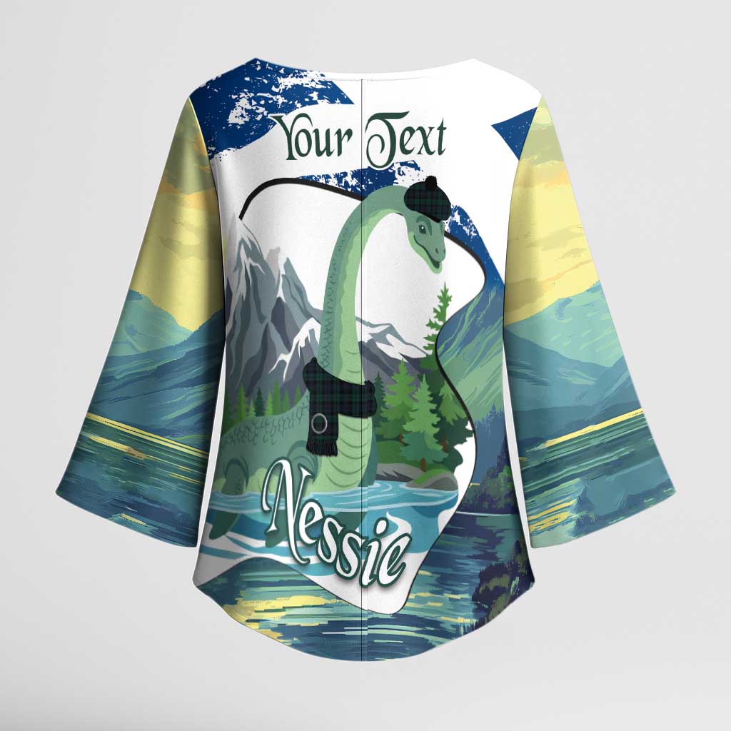 Personalised Nessie Scotland Kimono Sleeve Blouse Scottish Folklore Loch Ness Monster
